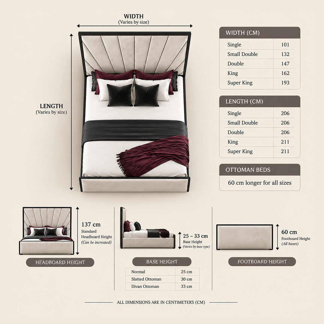2026 Florida Sunrise Bed with Black Fabric Covering Edges