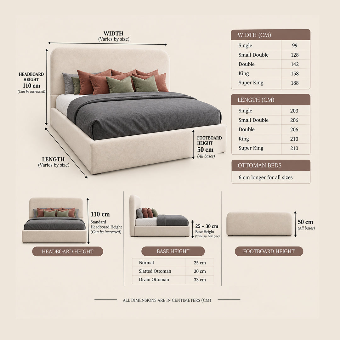 2026 Mona Lisa bed with optional ottoman storage