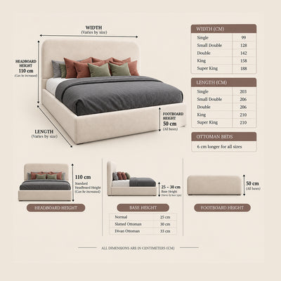 2026 Mona Lisa bed with optional ottoman storage