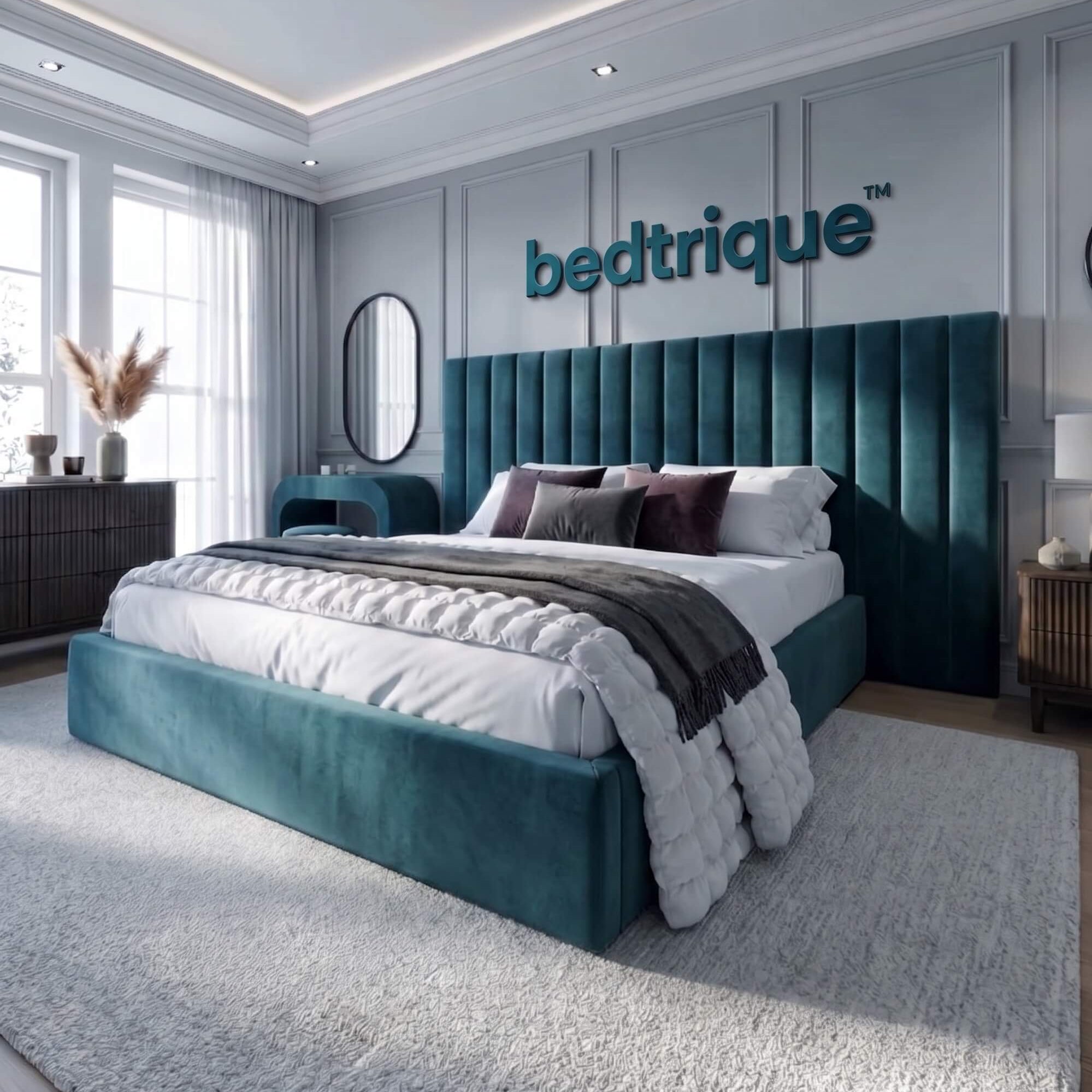 2026 Duke Of bedtrique™ Luxury Hotel Style Wide 3 Piece Headboard Bed